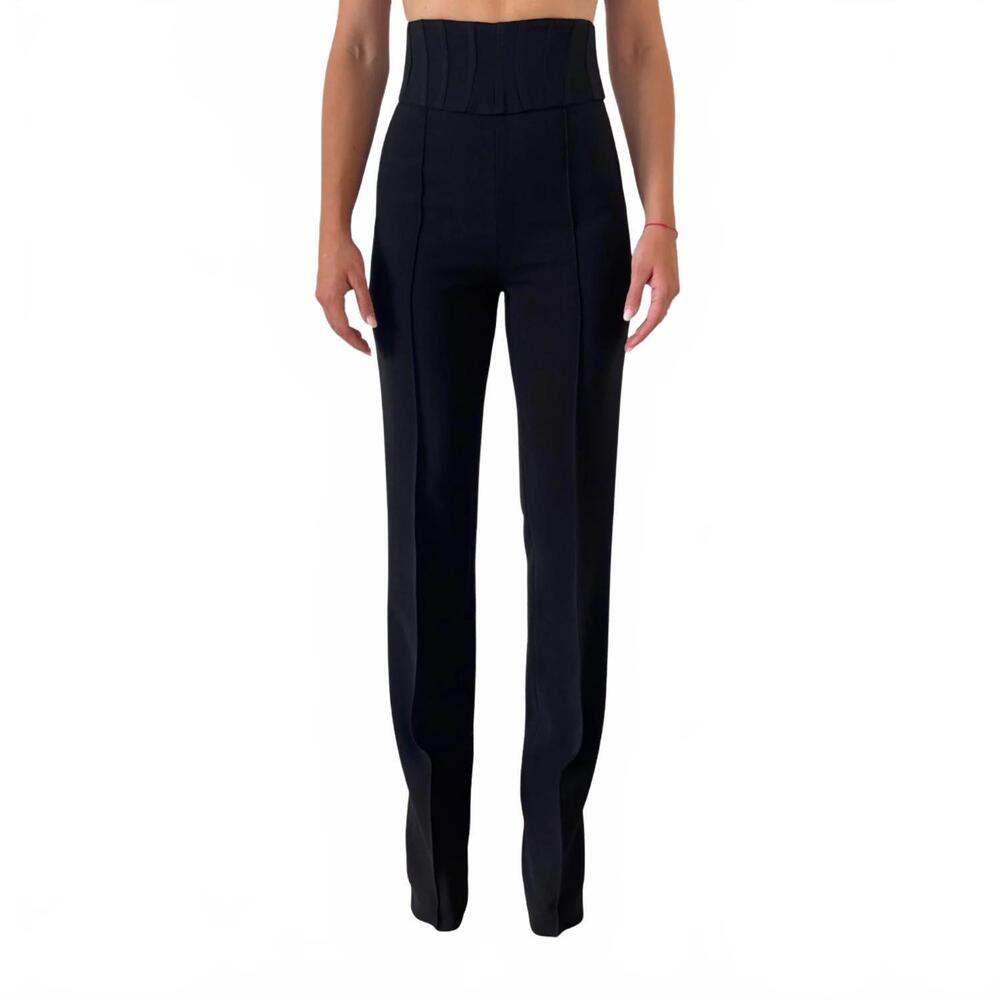 NEW ELIF paris straight fit trousers in black